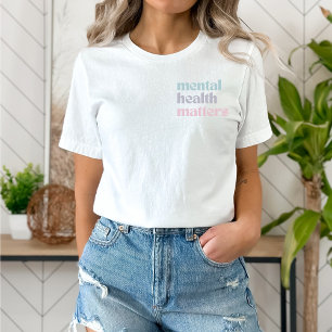 Mental Health Matters Retro Quote French Grey T-Shirt