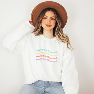 Mental Health Matters   Wavy Retro Peach Candy Sweatshirt