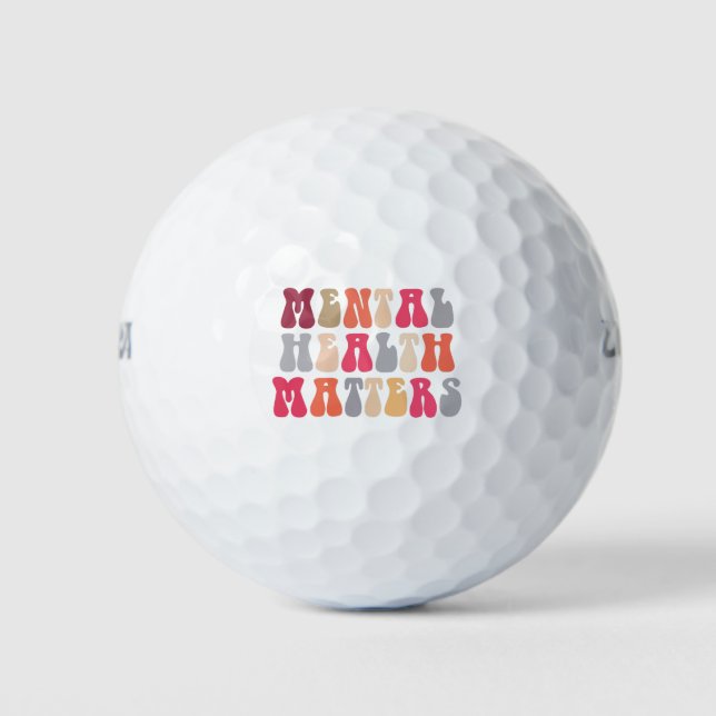 Mental Health Matters Women Therapist Autism Golf Balls (Front)