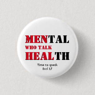 Mental Health MEN WHO TALK HEAL Custom Scripture 3 Cm Round Badge