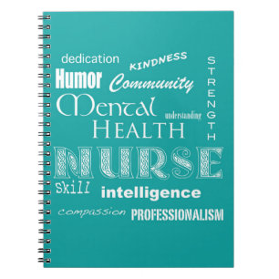 Mental Health Nurse-Attributes/Blue-Green Spiral Notebook