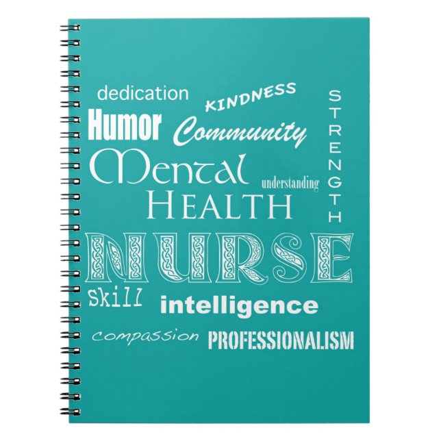 Mental Health Nurse-Attributes/Blue-Green Spiral Notebook (Front)