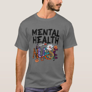 Mental Health Nurse Halloween Party Spooky Psychia T-Shirt