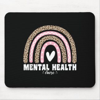 Mental Health Nurse Nursing Leopard Rainbow For Mouse Pad