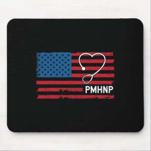 Mental Health Nurse Practitioner Usa Flag Mouse Pad