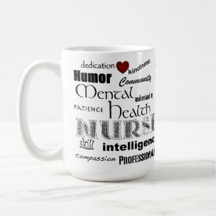 Mental Health Nurse Pride-Attributes+Red Heart Coffee Mug