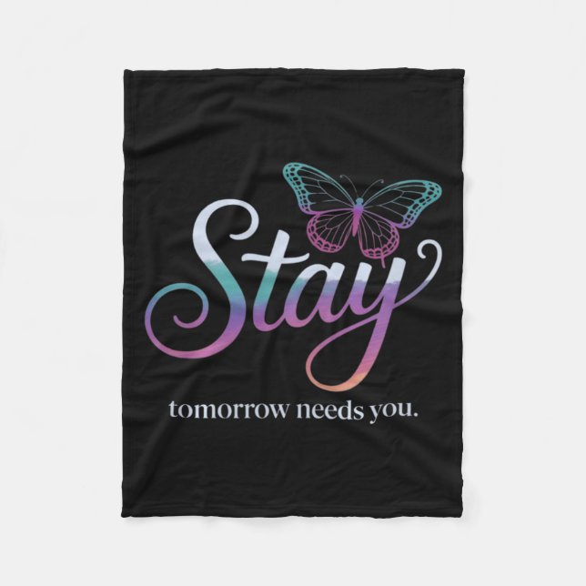 Mental Health Prevention Art Fleece Blanket (Front)