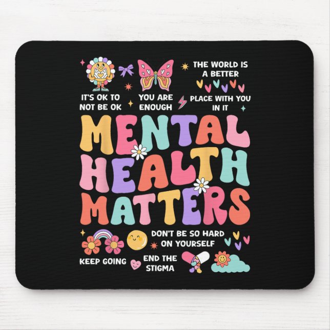 Mental Health Problem Autism Awareness Month Groov Mouse Pad (Front)