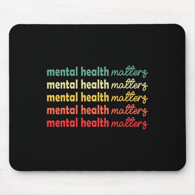 Mental Health Problems Awareness Retro Autism Awar Mouse Pad (Front)