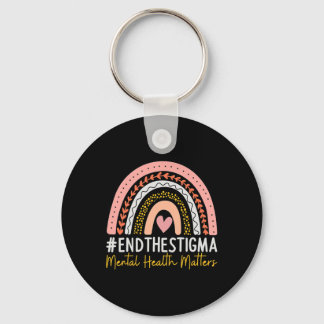 Mental Health Problems End The Stigma Rainbow Boho Key Ring