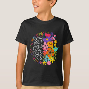 Mental Health Problems Floral Human Brain Illness T-Shirt
