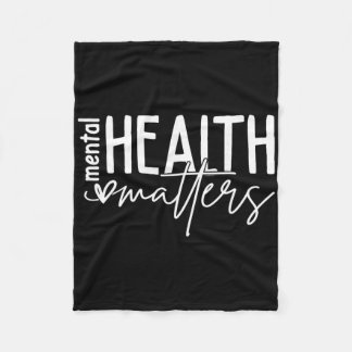 Mental Health Problems Heart Love Awareness Suppor Fleece Blanket