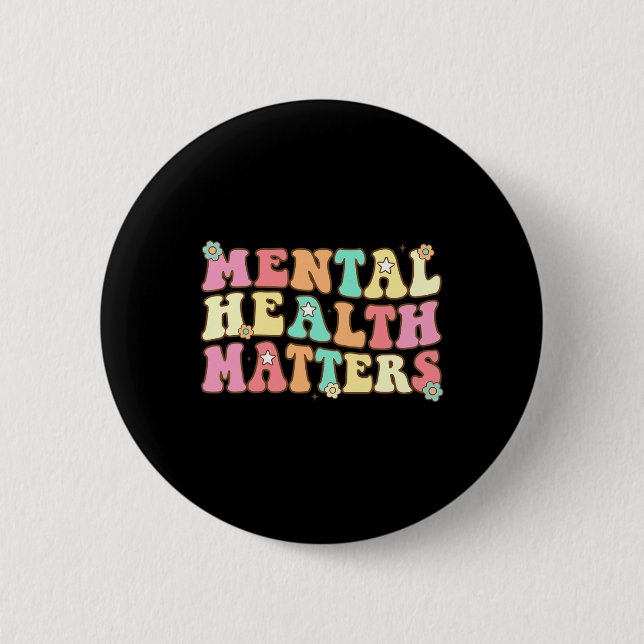 Mental Health Problems Human Brain Illness Awarene 6 Cm Round Badge (Front)