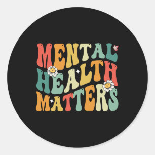 Mental Health Problems Human Brain Illness Awarene Classic Round Sticker