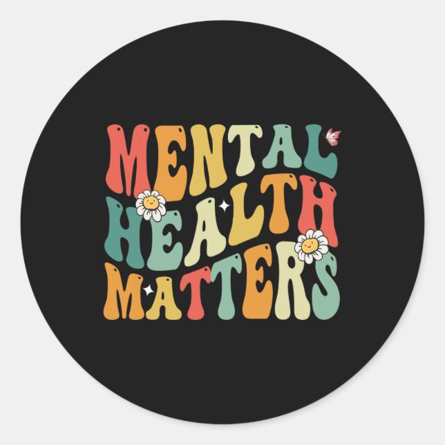 Mental Health Problems Human Brain Illness Awarene Classic Round Sticker (Front)