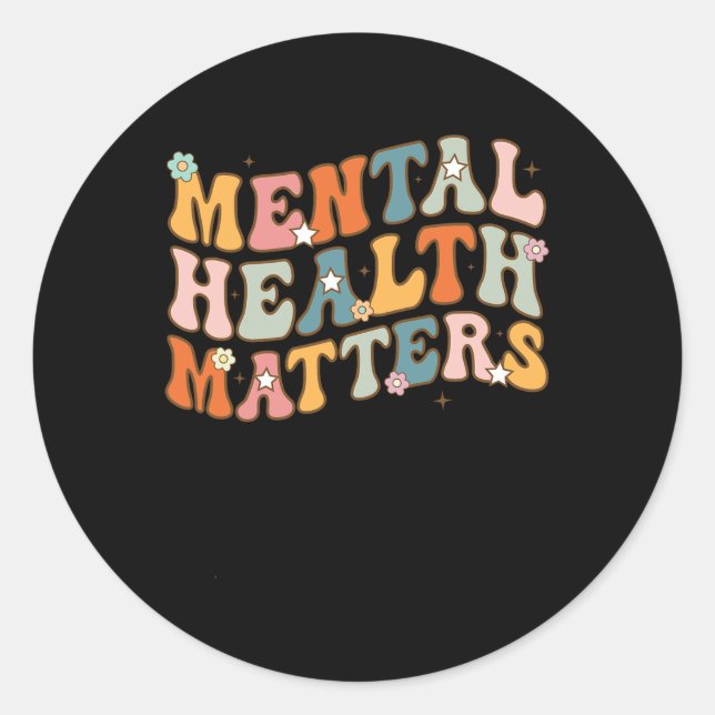 Mental Health Problems Human Brain Illness Awarene Classic Round Sticker (Front)