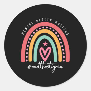 Mental Health Problems Human Brain Illness Awarene Classic Round Sticker