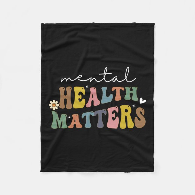 Mental Health Problems Human Brain Illness Awarene Fleece Blanket (Front)