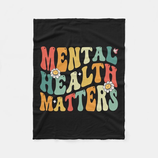 Mental Health Problems Human Brain Illness Awarene Fleece Blanket (Front)