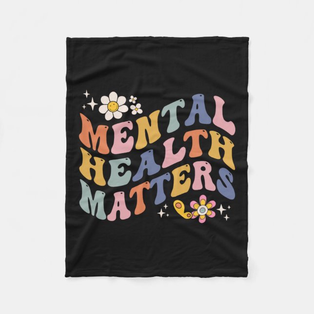 Mental Health Problems Human Brain Illness Awarene Fleece Blanket (Front)