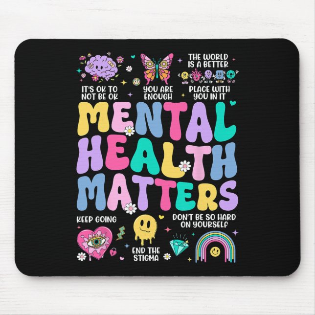 Mental Health Problems Human Brain Illness Awarene Mouse Pad (Front)