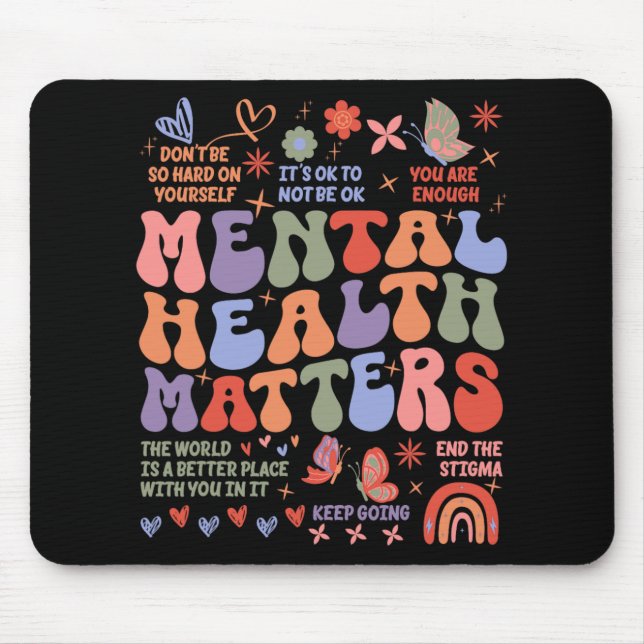 Mental Health Problems Human Brain Illness Awarene Mouse Pad (Front)