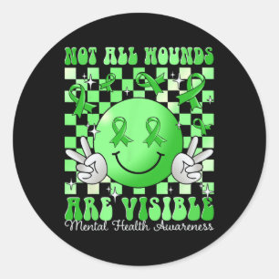Mental Health Problems I Wear Green Mental Health  Classic Round Sticker