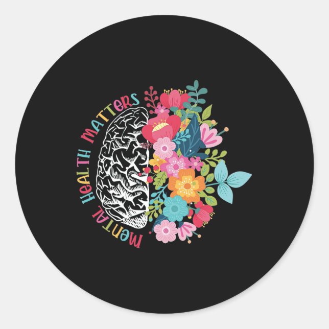 Mental Health Problems Inspirational  Classic Round Sticker (Front)