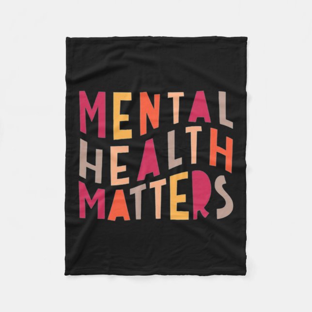 Mental Health Problems Motivational  Fleece Blanket (Front)