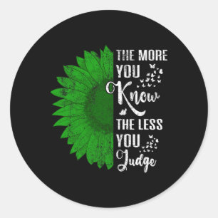 Mental Health Problems We Wear Green Mental Health Classic Round Sticker