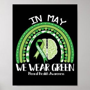 Mental Health Problems We Wear Green Mental Health Poster