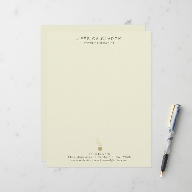 Mental Health Psychotherapists and Counsellors  Custom Letterhead (Front/Back In Situ)