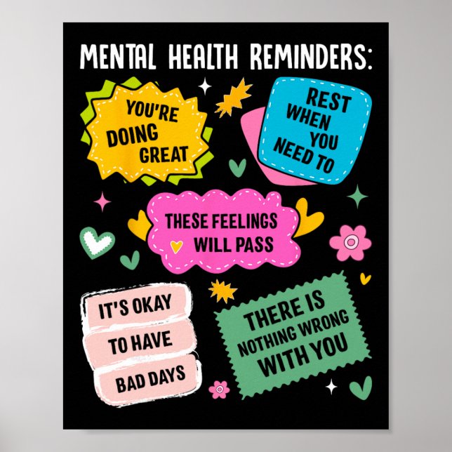 Mental Health Reminders  Poster (Front)