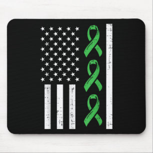 Mental Health Ribbons America Flag Awareness Men W Mouse Pad