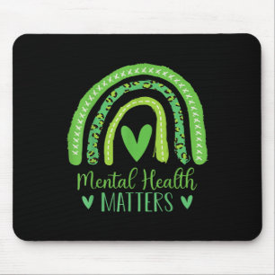 Mental Health S Awareness Boho Rainbow Leopard Sup Mouse Pad