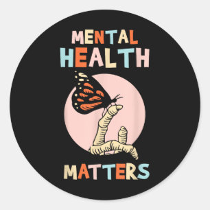 Mental Health S Awareness Brain Therapist Classic Round Sticker