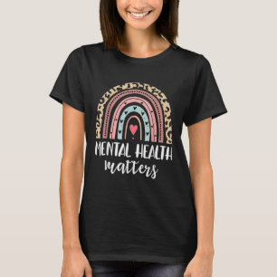 Mental Health S Awareness Leopard Rainbow Women Fu T-Shirt