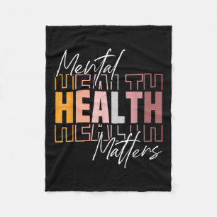 Mental Health S Awareness Month Retro Vintage  Fleece Blanket