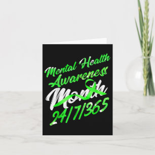 Mental Health S Awareness Month Shirt Green Ribbon Card