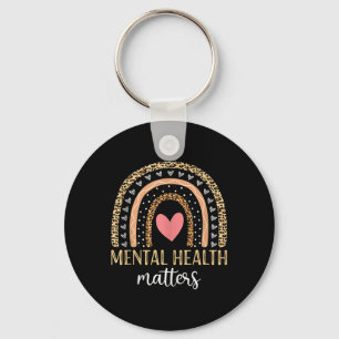 Mental Health S Awareness Shirt Rainbow Leopard Pr Key Ring