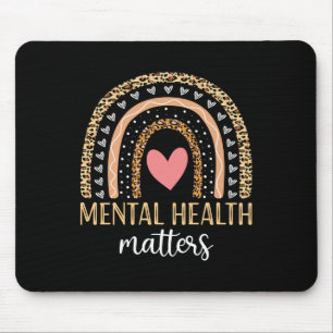 Mental Health S Awareness Shirt Rainbow Leopard Pr Mouse Pad