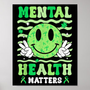 Mental Health S Awareness Smile Face Men Women Kid Poster