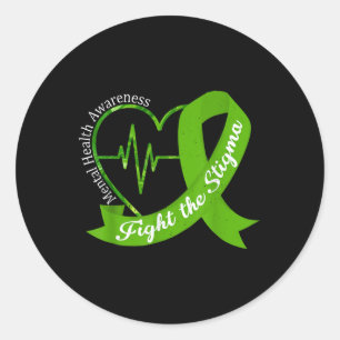 Mental Health S Awareness Warrior Fight The Stigma Classic Round Sticker