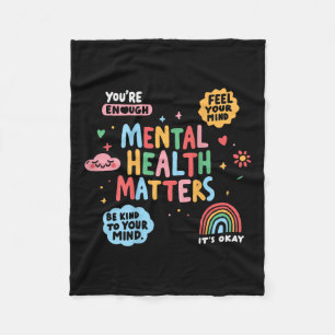 Mental Health S Back Print Positive Awareness _1  Fleece Blanket