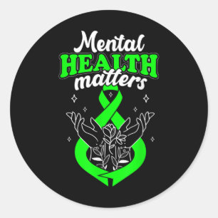 Mental Health S Flowers Awareness Women  Classic Round Sticker