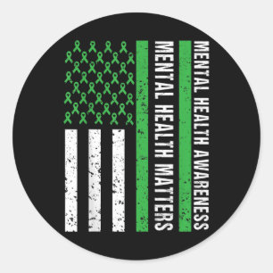 Mental Health S For Mental Health Awareness Usa Fl Classic Round Sticker