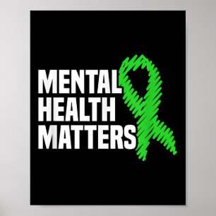 Mental Health S Green Ribbon Mental Health Awarene Poster
