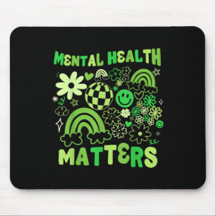 Mental Health S Groovy Floral Mental Health Awaren Mouse Pad