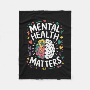 Mental Health S Human Brain Illness Awareness _3 Fleece Blanket