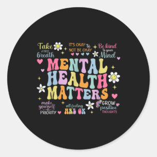 Mental Health S Human Brain Illness Awareness Classic Round Sticker
